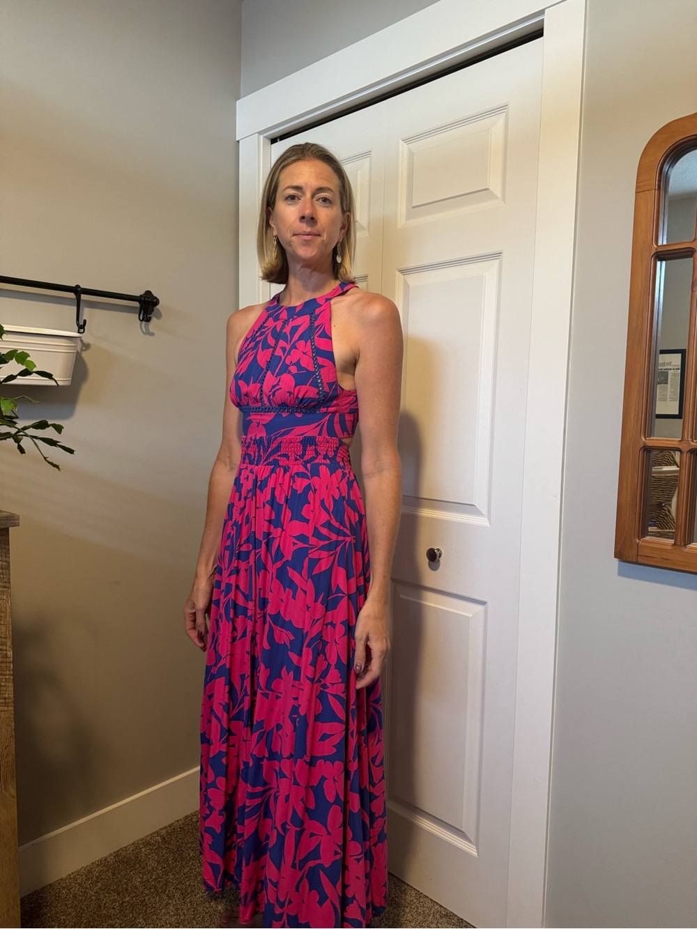 Anthropologie Abel The Label Floral Halter Maxi Dress S